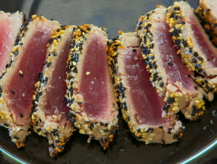 Pan-Seared Sesame Crusted Ahi with Soy Ginger Lime Sauce