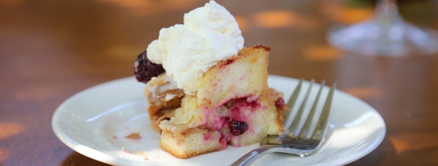 Limoncello Bread Pudding with Fresh Blackberries