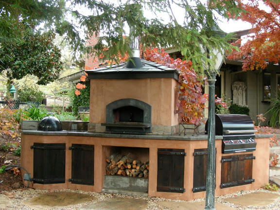 Mugnaini wood fired oven in an outdoor setting